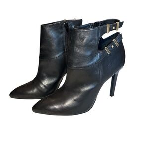 Guess Black Heeled Boots with Gold Accents